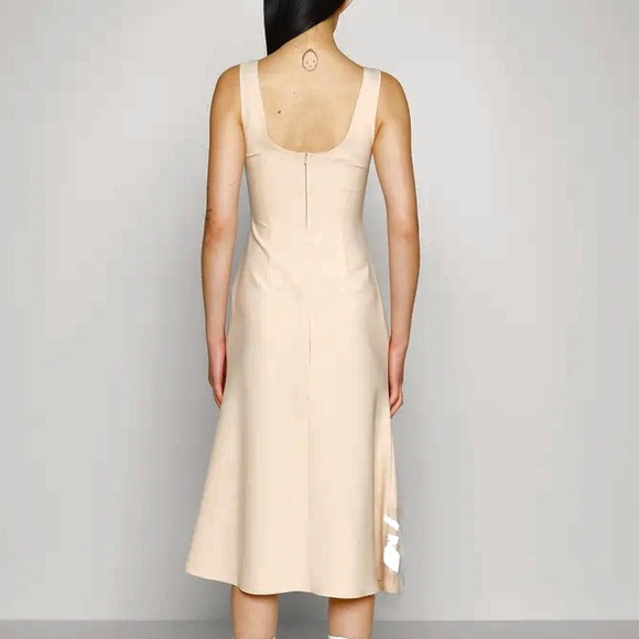 NEW A.W.A.K.E. MODE BEIGE FITTED TANK MIDI DRESS - Picture 5 of 8